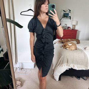 ISABEL MARANT ÉTOILE  Ruched Midi Linen Dress, Size 36